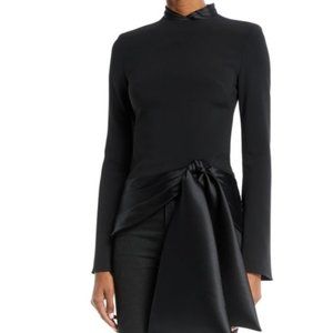 Brandon Maxwell Crepe Top with Satin Tie Bottom, US2